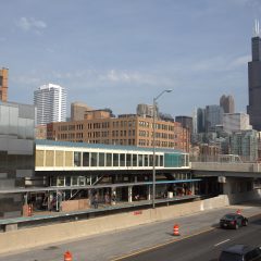 city view from UIC Halsted CTA stop