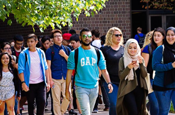 students at orientation