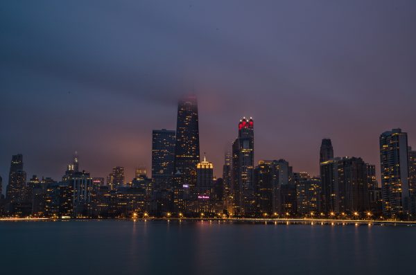 Chicago in fog