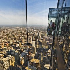 People observing from 360 observation deck