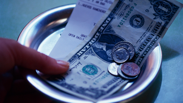 Tip left for a server